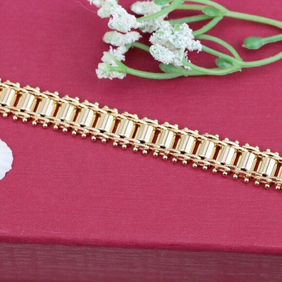 "Elegant Rose Gold Plated Bracelet with Geometric Bar Design,XPBL0910 - Picture 11 of 12